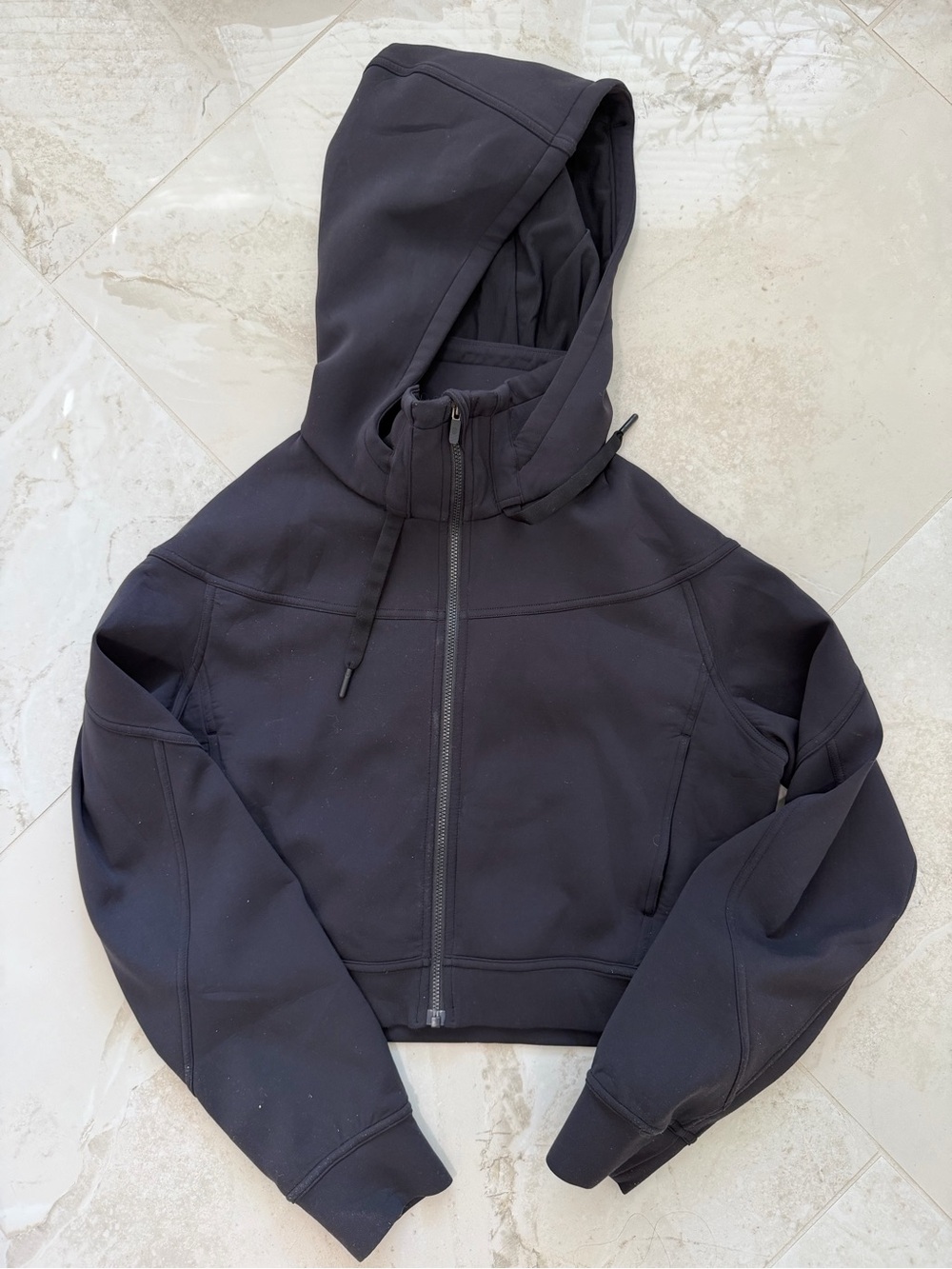 Lululemon Cropped Scuba Black Hooded Zip Jacket